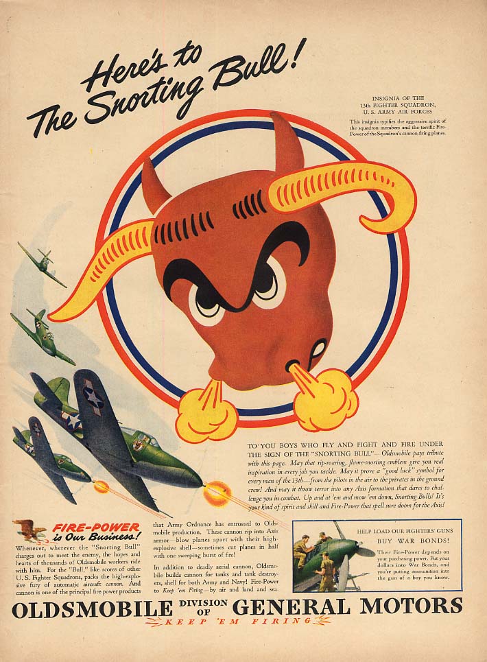 Here's To The Snorting Bull! 13th Fighter Squadron Bell Airacobra Olds 