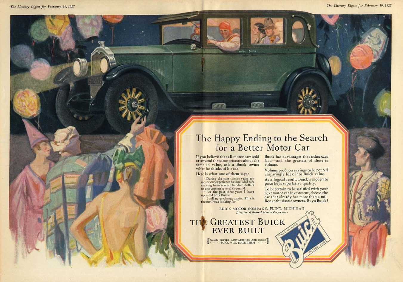 Happy Ending to the Search for a Better Motor Car - Buick ad 1927 LD