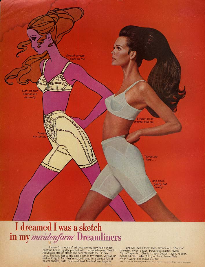 Lacy Kicky Beautiful! Sears Bla & Pantygirdle ad 1968 McC
