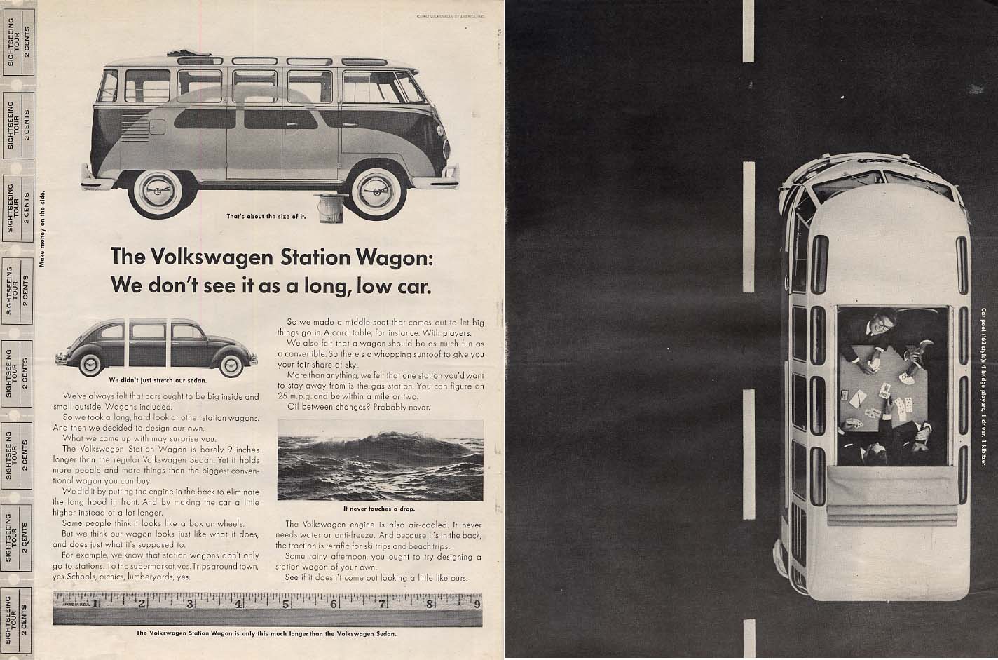 We Dont See It As A Long Low Car Volkswagen Station Wagon Ad 1962 L
