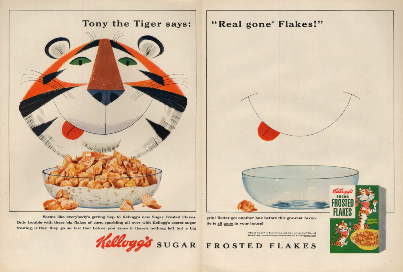 Tony The Tiger Says Real Gone Flakes Kelloggs Sugar Frosted Flakes Ad