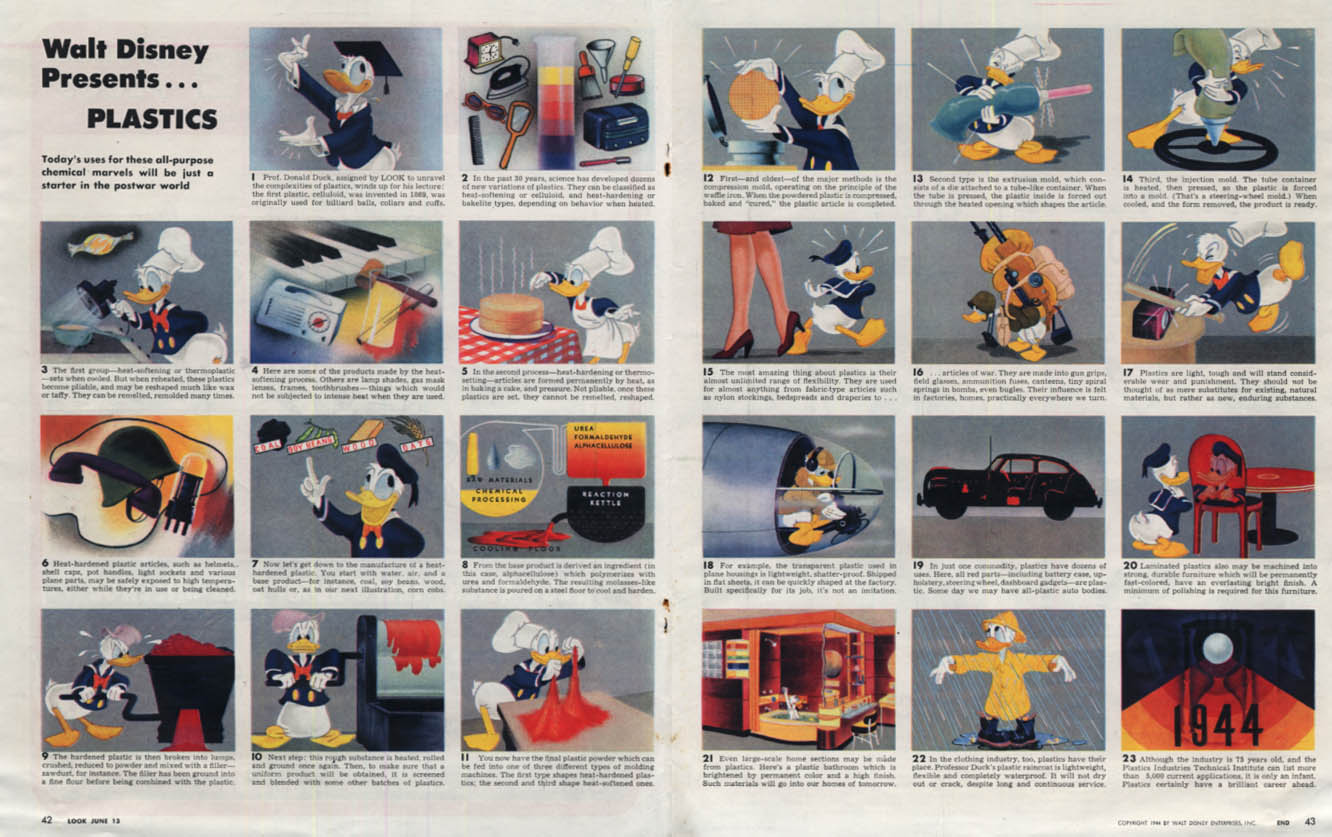 Walt Disney Presents Plastics 2-page Look magazine spread