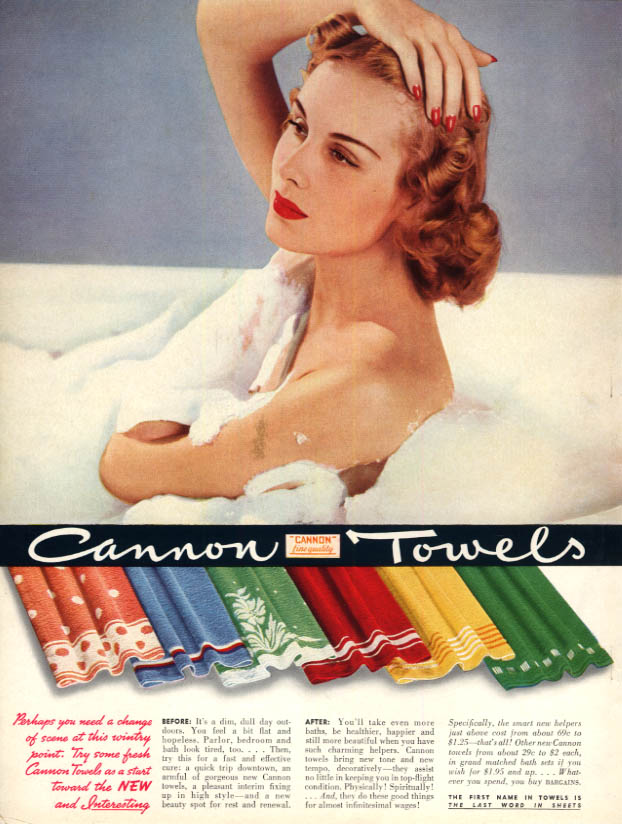 Surge of Spring - Cannon Towels ad 1939 towel nude Vog