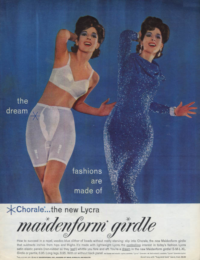 1962 Maidenform Women's Girdle Underwear Concertina Vintage Print