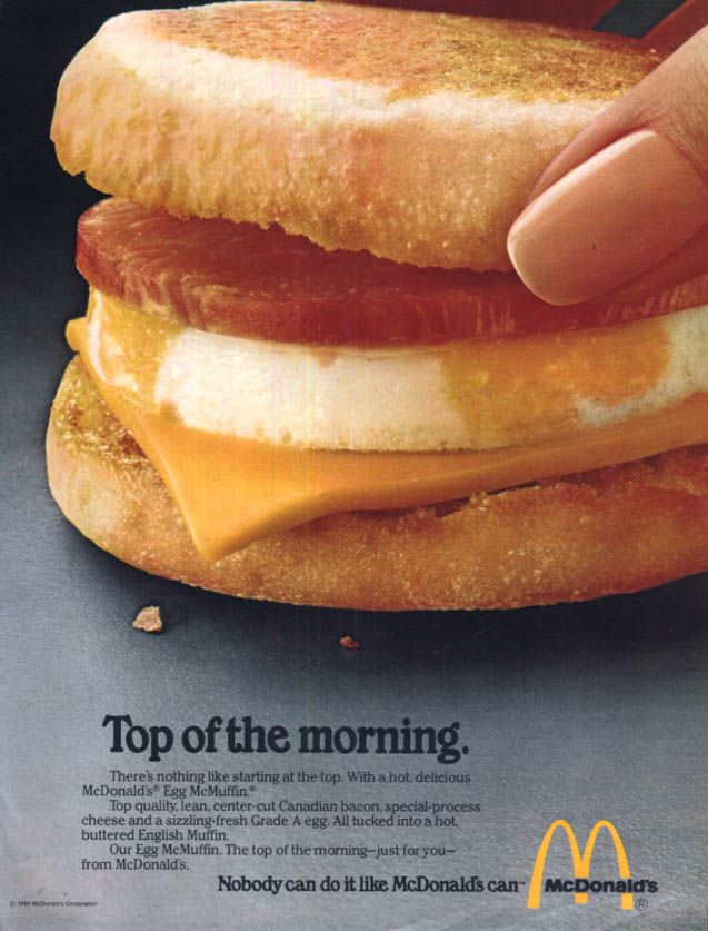 Top Of The Morning McDonald's Egg McMuffin Ad 1980