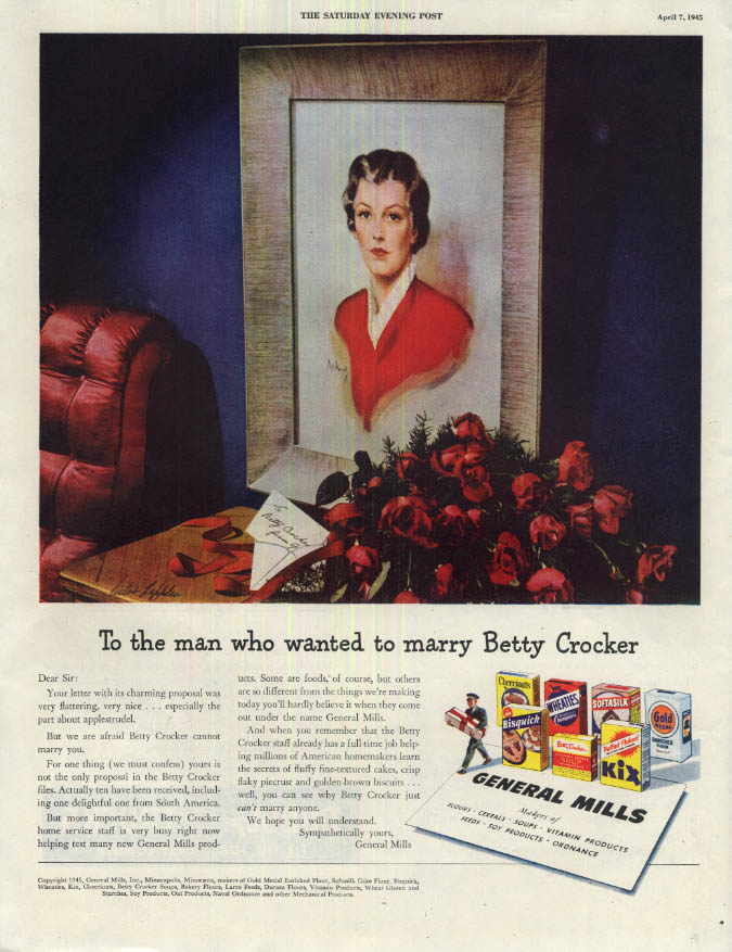 To The Man Who Wanted To Marry Betty Crocker General Mills Ad 1945 Sep 7443