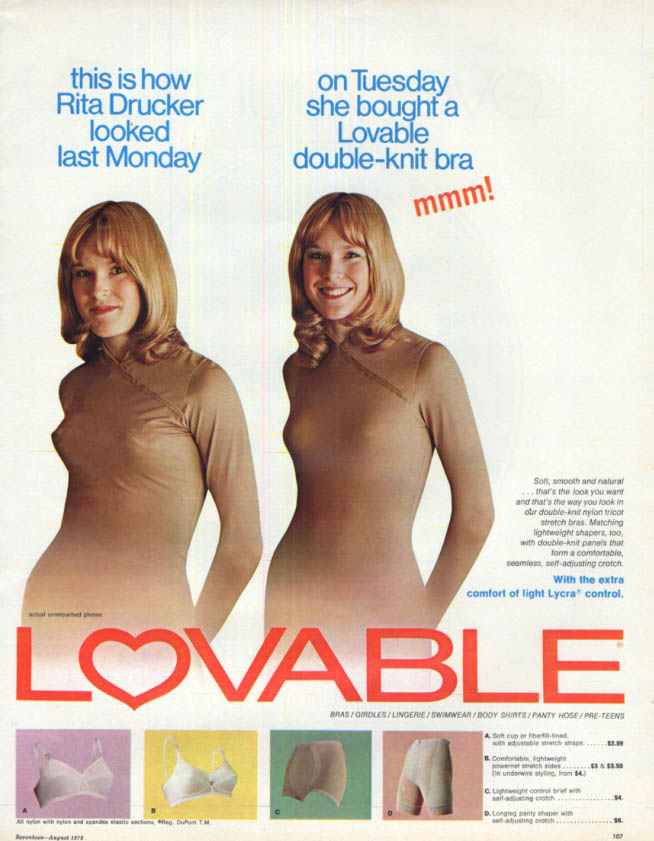 Lovable Bras, Full Page Vintage Print Ad 