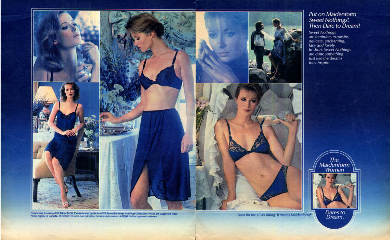 1985 Maidenform Sweet Nothings Bra & Bikini Ad