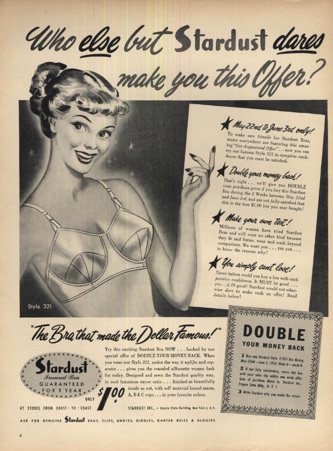 I;ve tried them all - There's nothing like a Bali Strapless Bra ad 1954 NY