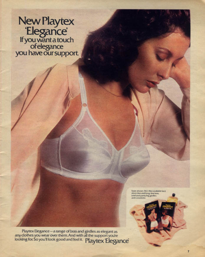Vintage advertising print Fashion Ad PLATEX Bra Body Language let