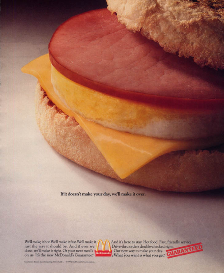 If It Doesn?t Make Your Day We'll Make It Over McDonald's Egg McMuffin ...