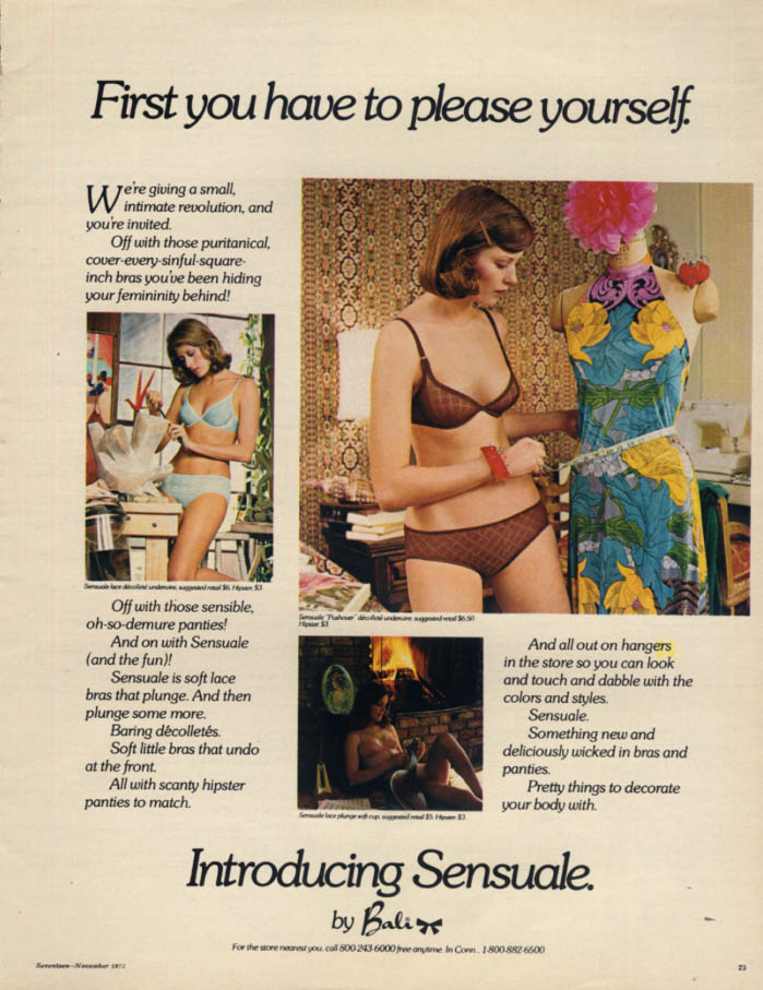 Bali bra vintage Full Page Print Ad October 1993