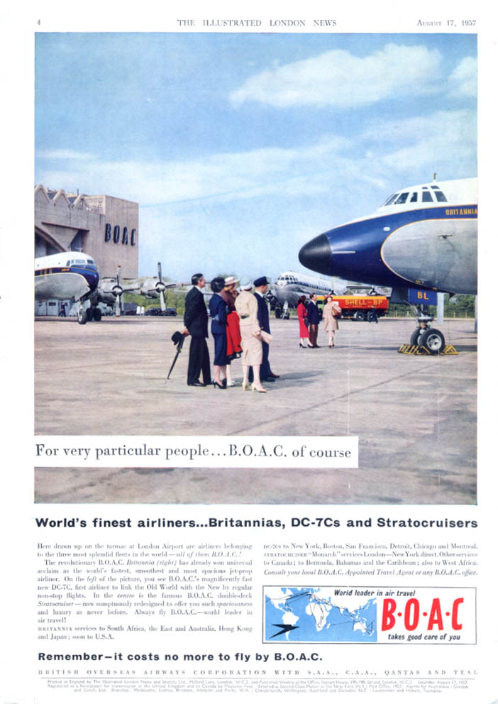 For Very Particular People Boac Britannia Dc-7c Or Stratocruiser Ad 