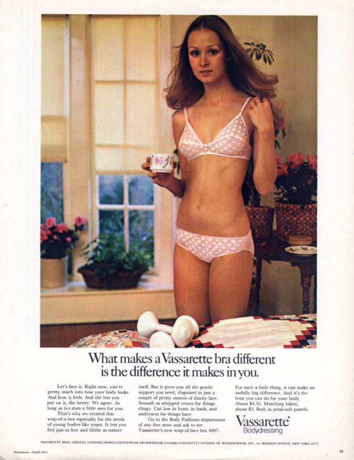 1977 Vassarette Bra Ad - Makes Frankly Feminine on eBid Canada