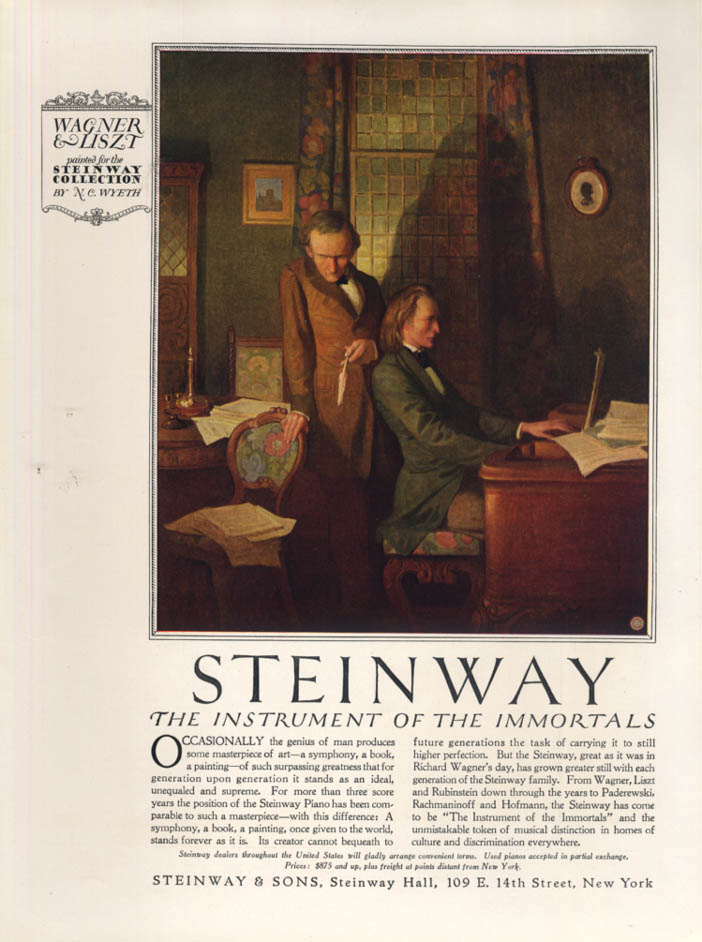 Wagner Liszt For Steinway Pianos Ad N C Wyeth H G