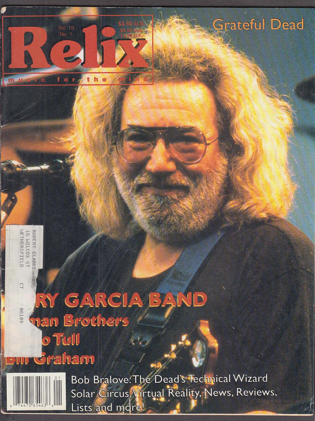 RELIX Jerry Garcia Bob Bralove Allman Brothers Solar Circus 2 1992