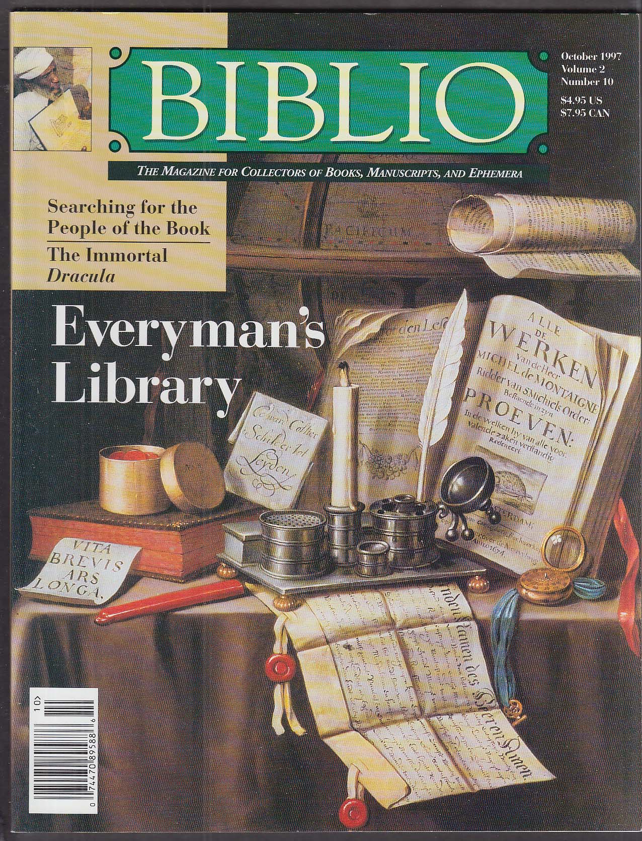 BIBLIO, THE MAGAZINE FOR COLLECTORS OF BOOKS, MANUSCRIPTS AND EPHEMERA