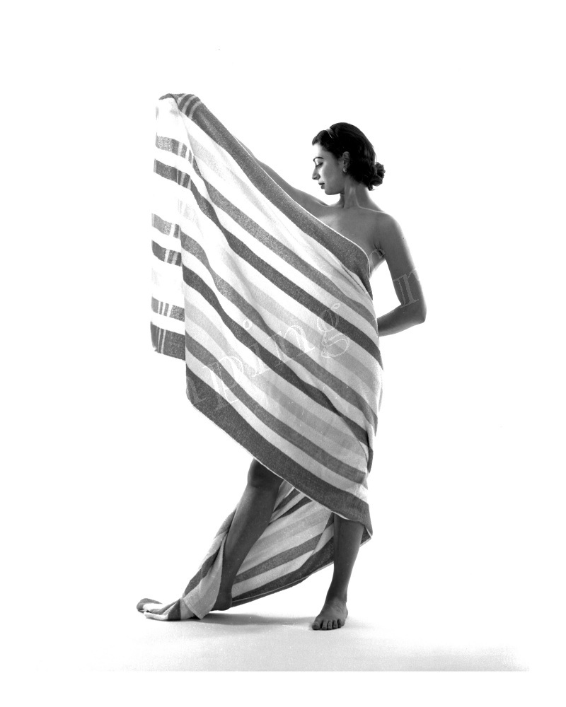 Carol Rear View Towel Covered Studio Nude X S