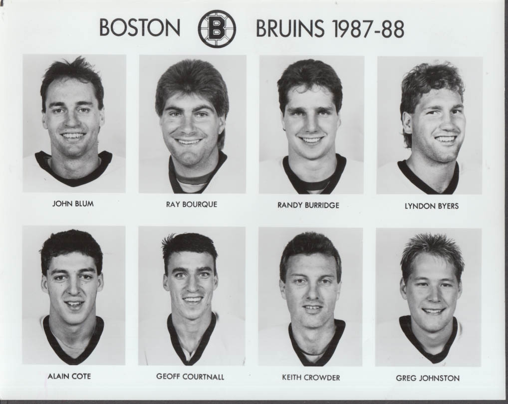 1987-1988 Boston Bruins Set Of Three 8x10 Photos