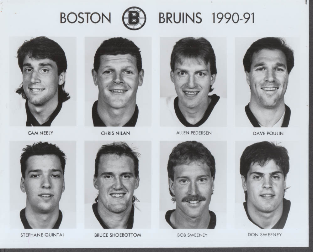 1990-1991 Boston Bruins Set Of Four 8x10 Photos