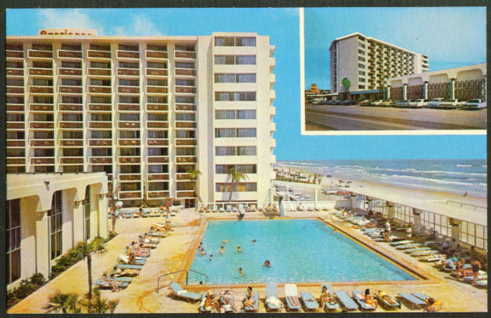 Americano Beach Lodge 1260 N Atlantic Blvd Daytona Beach Fl Postcard 1950s