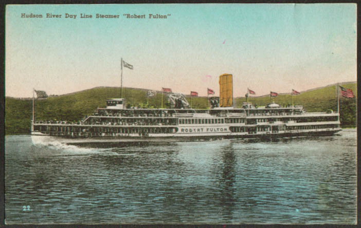 Hudson River Day Line S S Robert Fulton Postcard 1910s