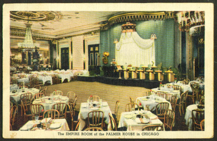 Empire Room Palmer House Chicago Il Postcard 1949