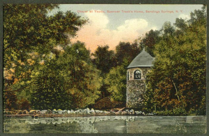 Chapel Trask Home Saratoga Springs NY postcard 1910s