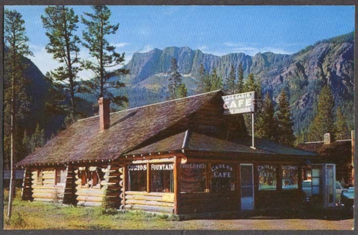 Log Cabin Café US 12 Silver Gate MT postcard 1950s