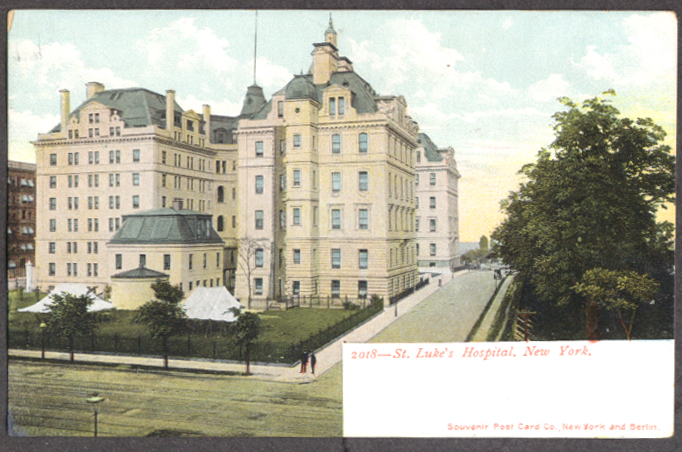 St Lukes Hospital New York City Undivided Back Postcard 1900s