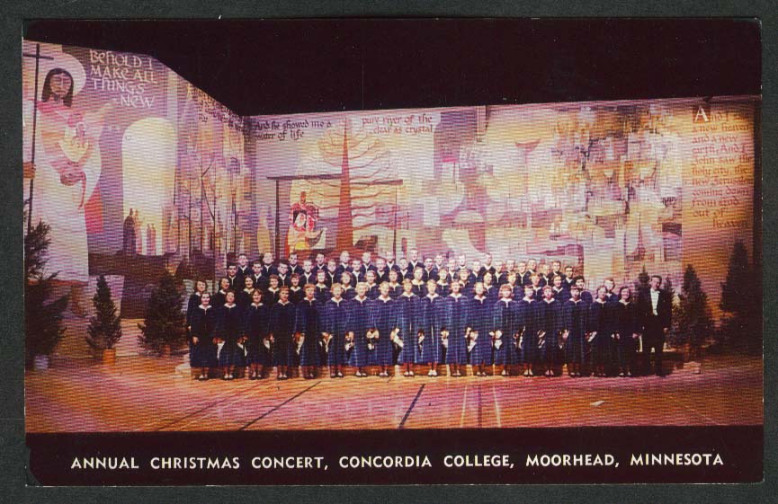 Annual Christmas Concert Concordia College Moorhead MN postcard 1957