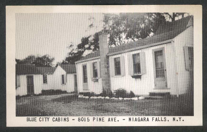 Blue City Cabins 8015 Pine Ave Niagara Falls Ny Postcard 1940s