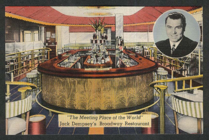 Jack Dempseys Broadway Restaurant Broadway New York City NY postcard 1940s