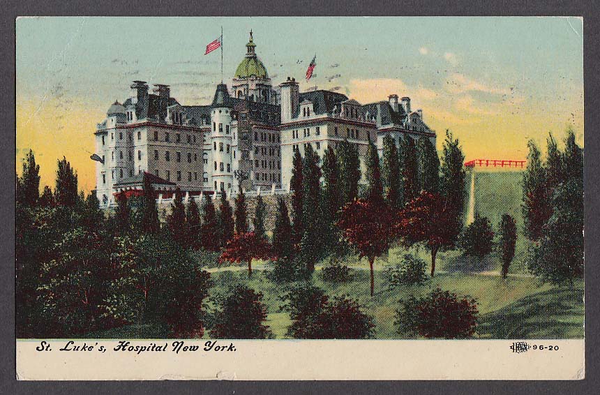 St Lukes Hospital New York Ny Postcard 1911