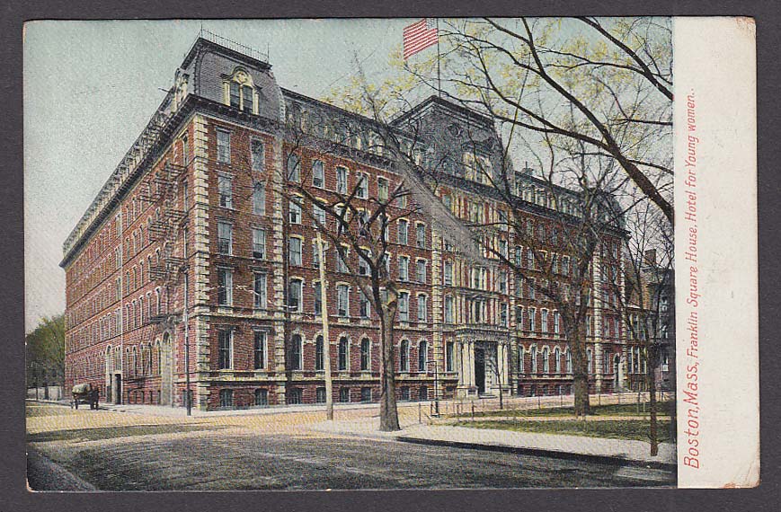 Boston Ma Franklin Square House Hotel For Young Women Postcard 1908