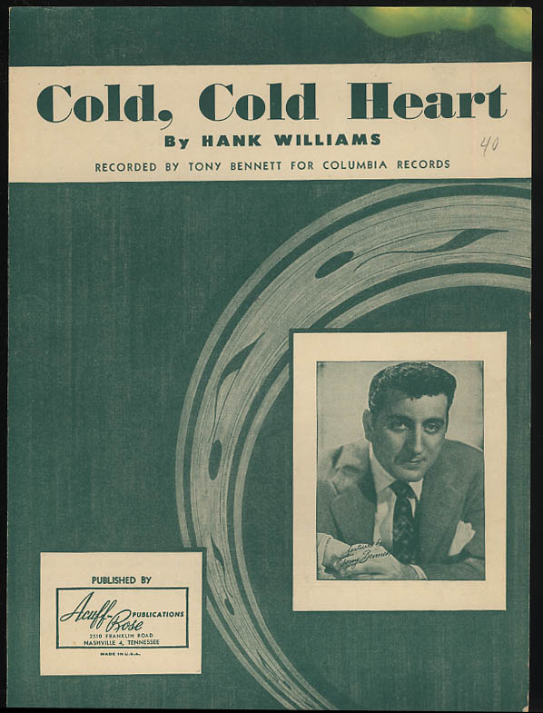 Cold Cold Heart Sheet Music By Hank Williams Tony Bennett 