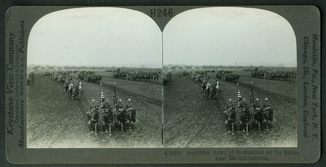 Us Army Of Occupation Rhine Ehrenbreitstein Stereoview World War I