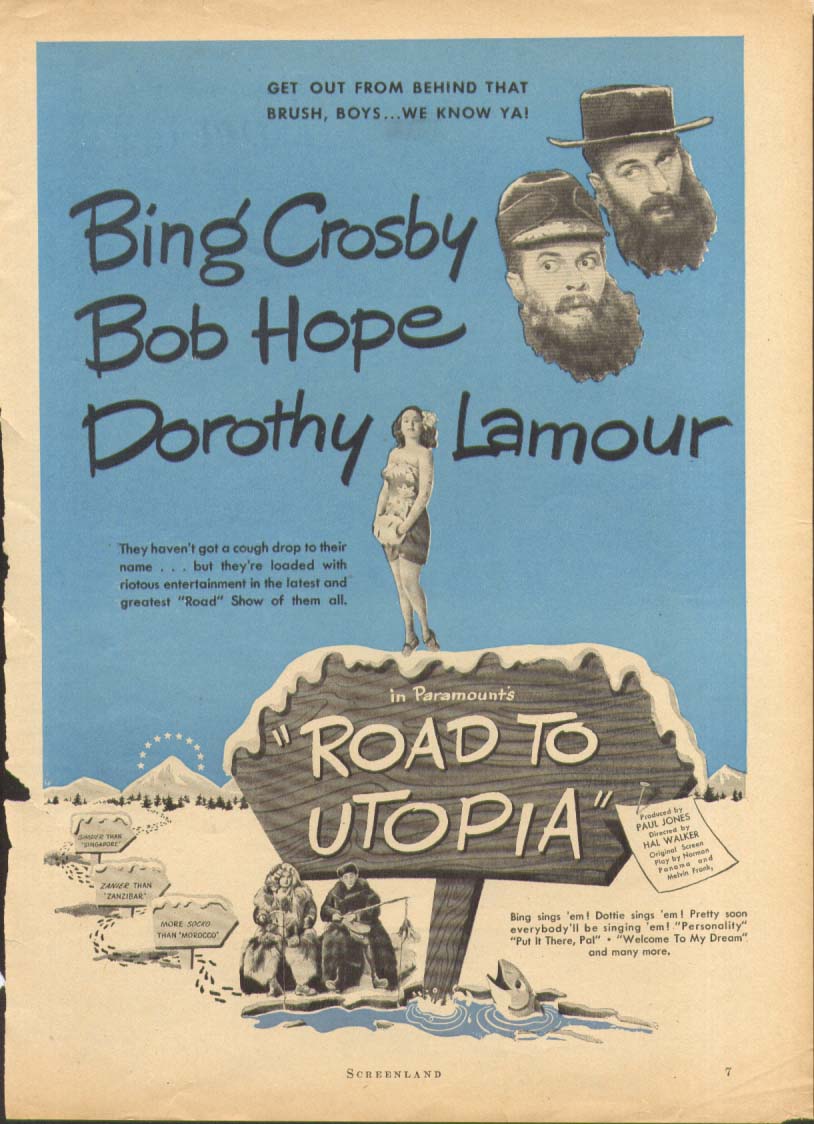 Road to Utopia Bing Crosby movie ad 1946