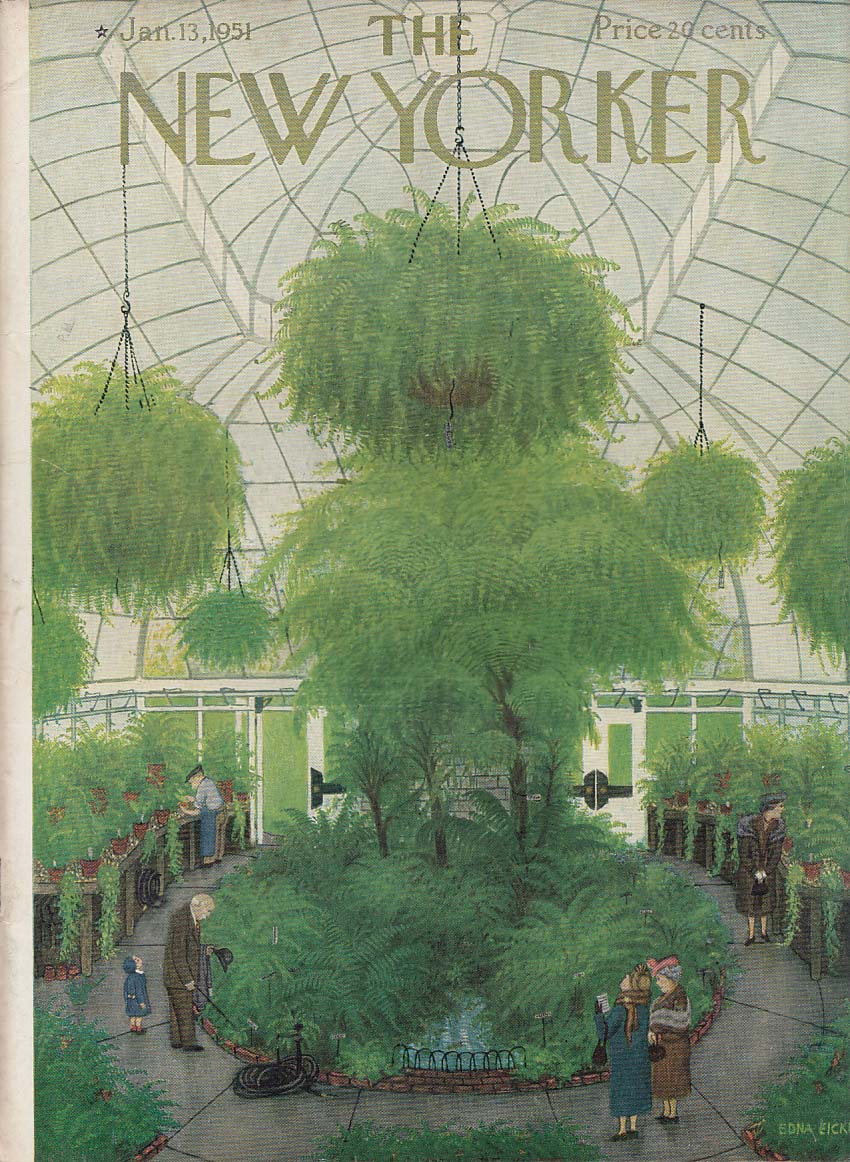 New Yorker Cover Edna Eicke Ladies View Ferns in Arboretum 1 13 1951