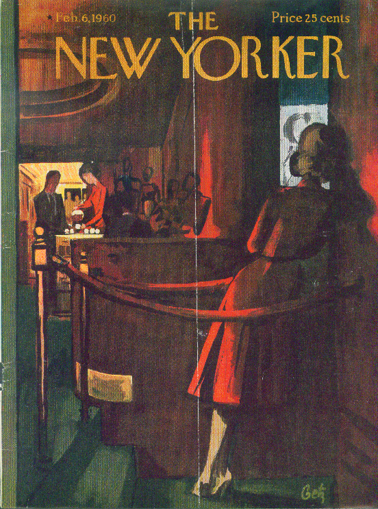 New Yorker cover Getz movie theater usher 2/6 1960