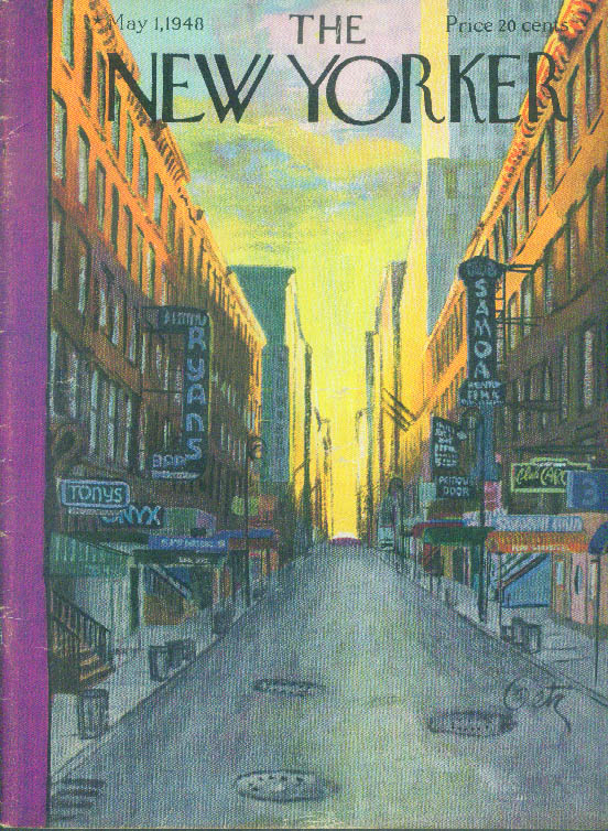 New Yorker cover Getz sunrise on empty street 5/1 1948 | New yorker ...