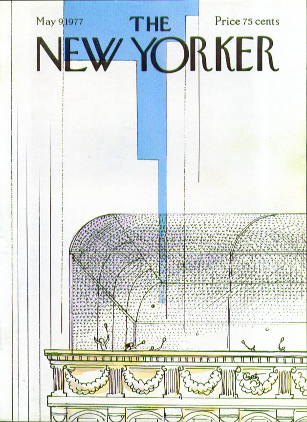 New Yorker cover Getz rooftop tennis court 5/9 1977