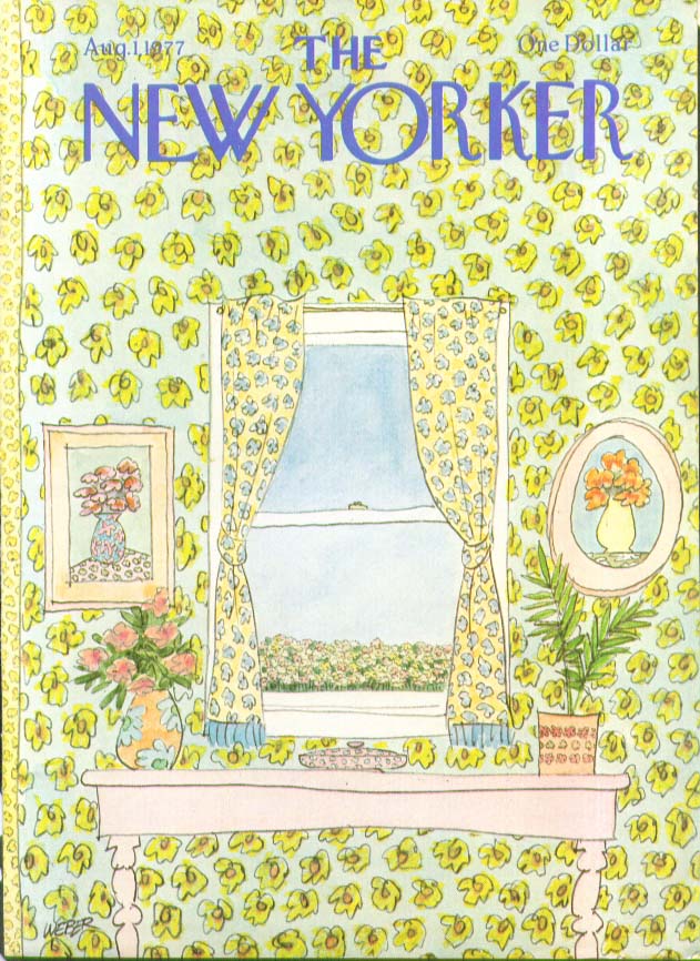 New Yorker cover Weber flowers in & out window 8/1 1977