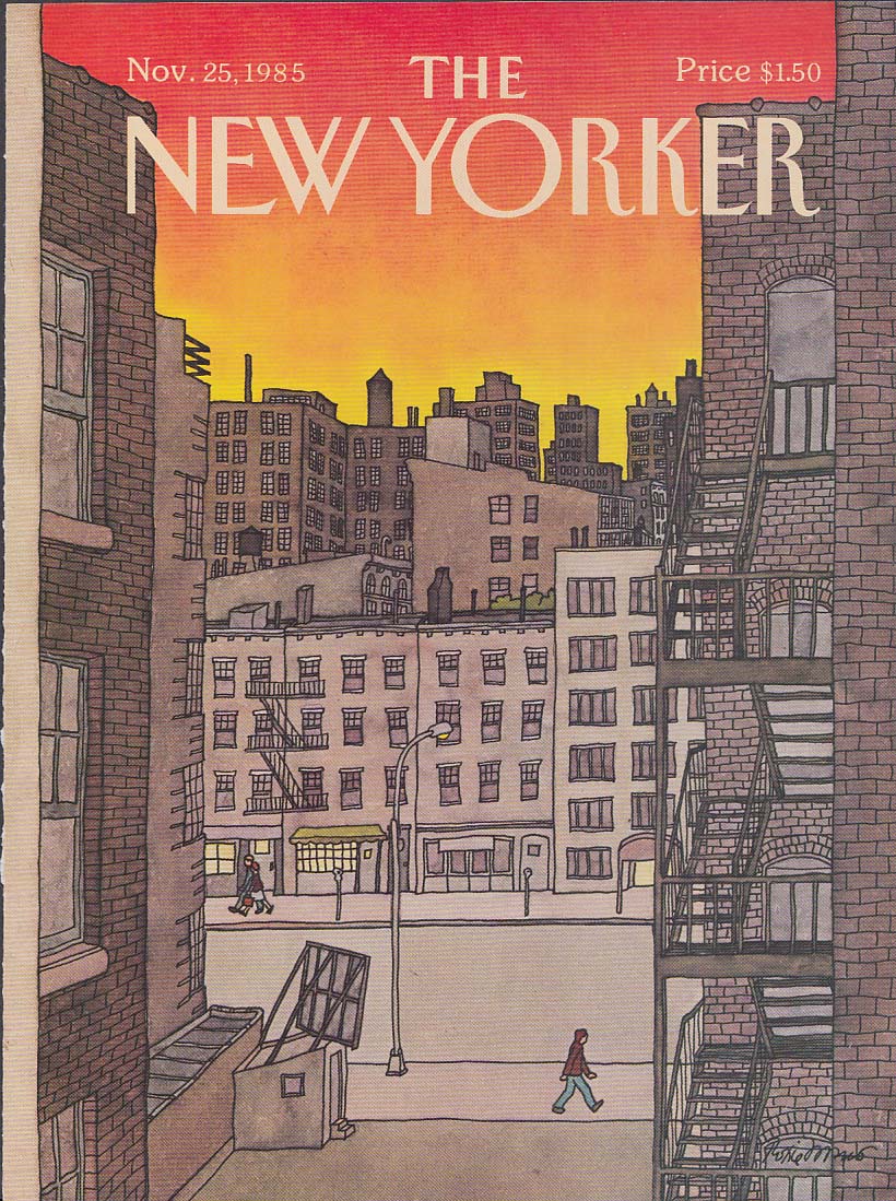 New Yorker cover Munro city sunset tenement 11/25 1985
