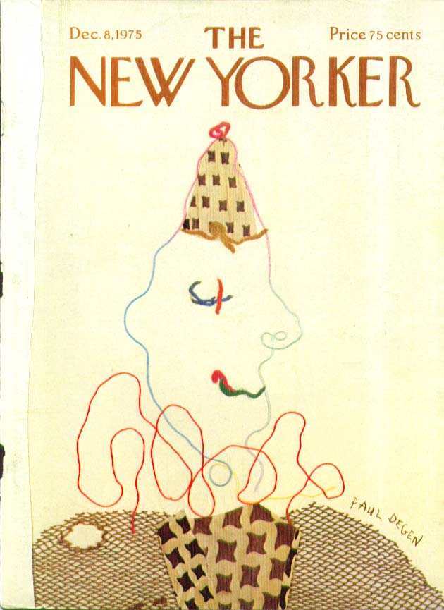 New Yorker cover Degen wire collage clown 12/8 1975