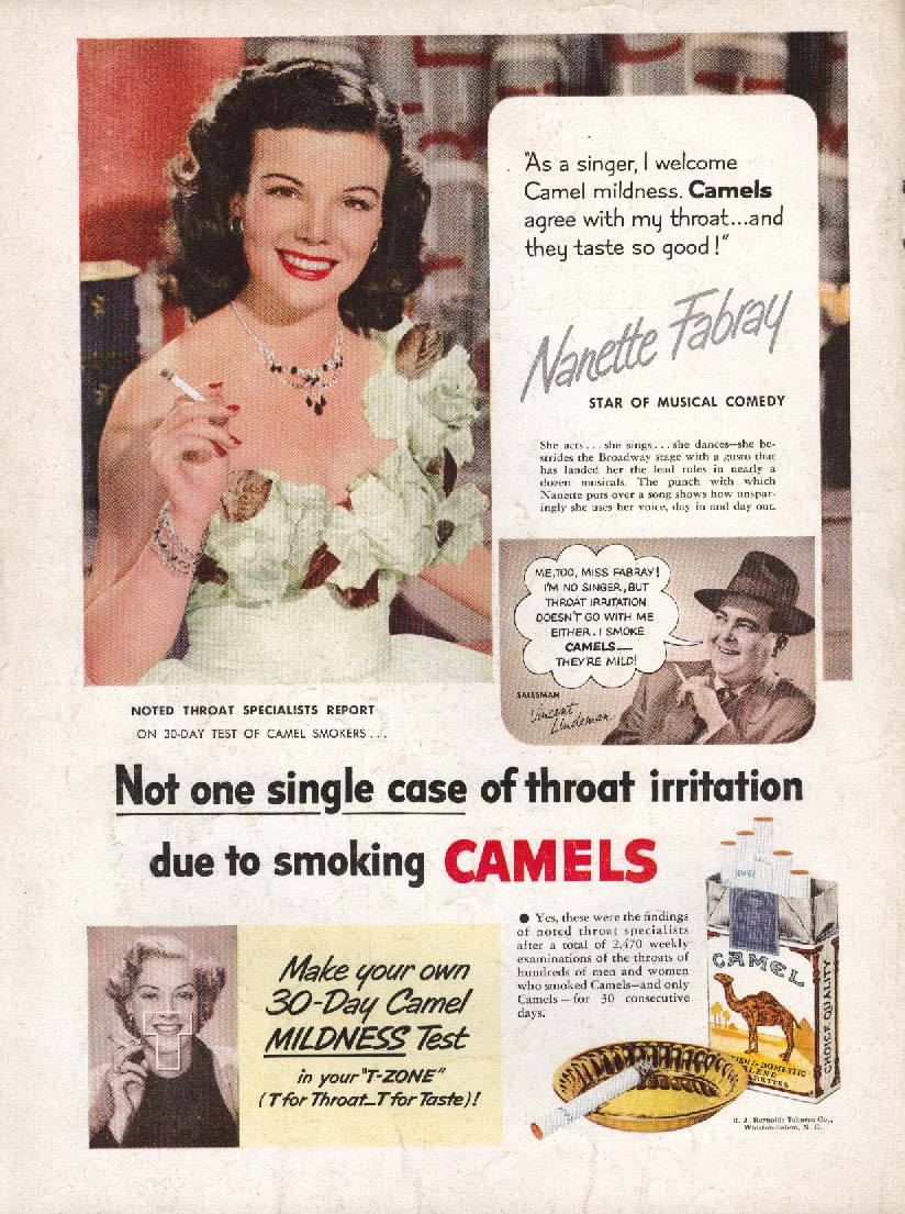 Nanette Fabray for Camel Cigarettes ad 1950