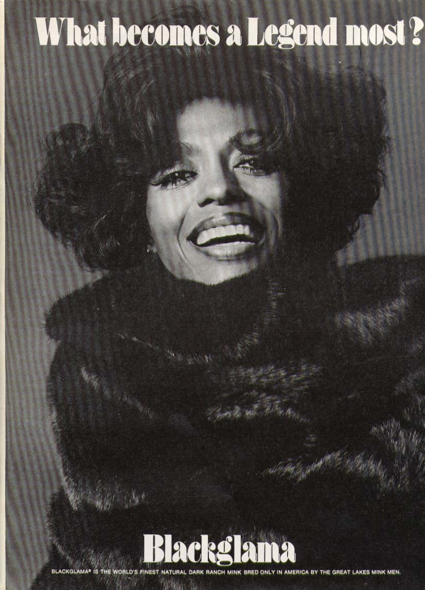 Diana Ross for Blackglama Mink ad 1975  