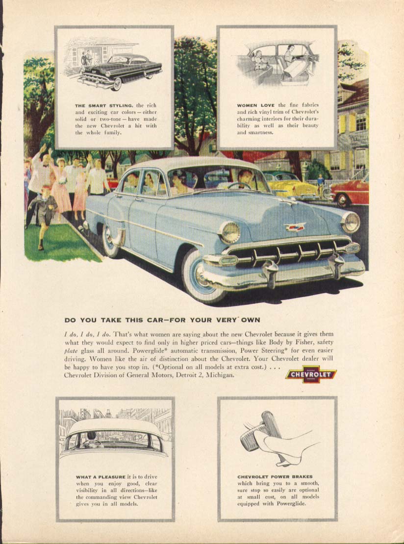 Chevrolet Do You Take This Car? I do! ad 1954