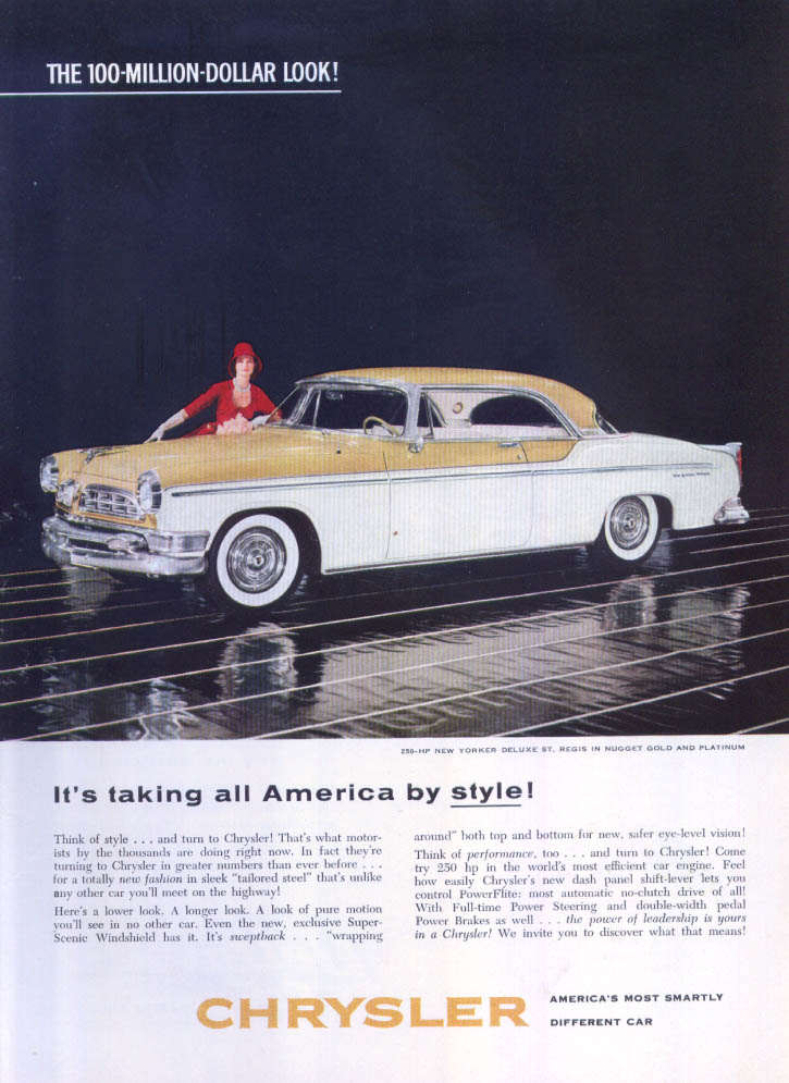 Chrysler New Yorker DeLuxe St. Regis style ad 1955