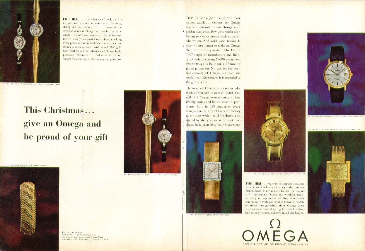 This Christmas give an Omega Watch ad 1963